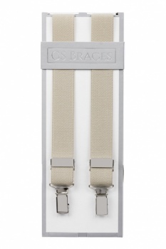 Slim 25mm Beige Trouser Braces